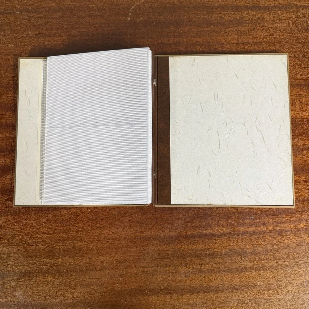 Vintage Otagiri Japan Lacquerware Bird Photo Album Book White Ivory Chickadee
